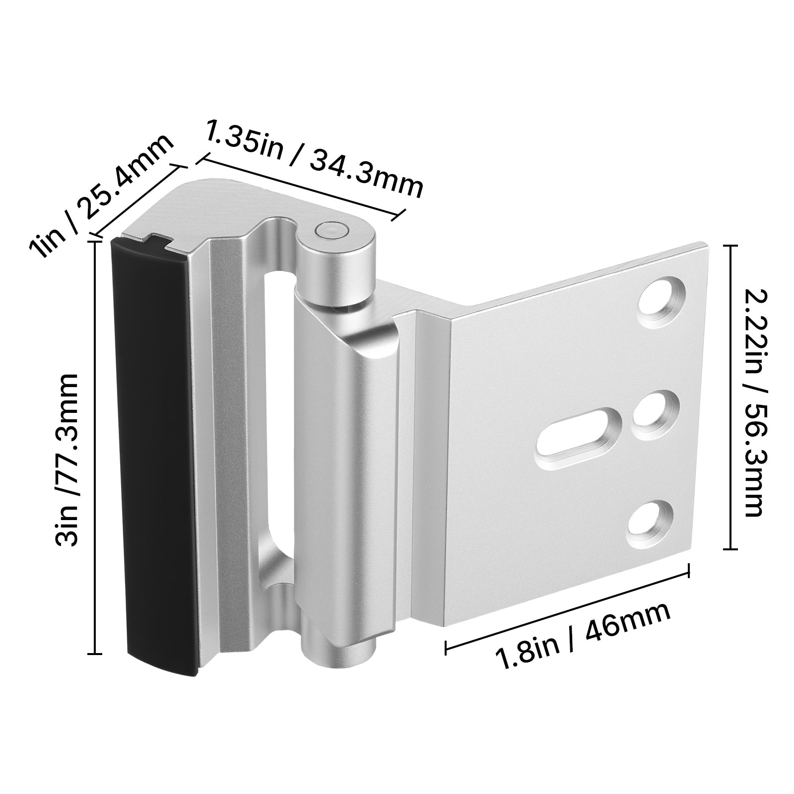 Door Reinforcement Lock Home Security Door Lock 2 Pack With 3 Inch Stop_voghion.com